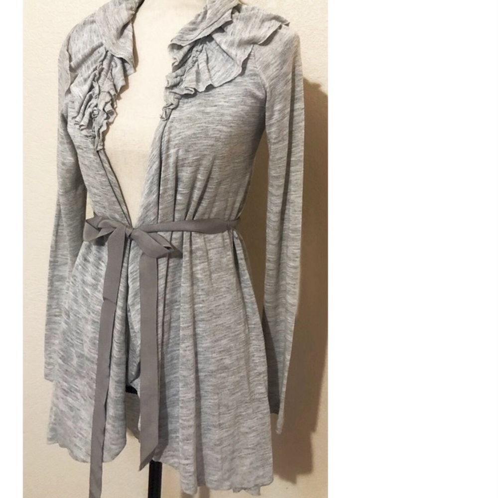 GREEN DRAGON Ruffled Waterfall Cardigan - Picture 10 of 16